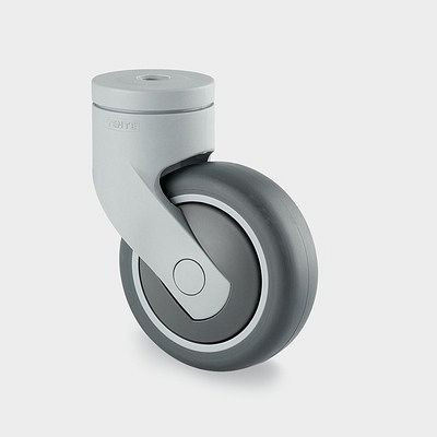 Roulette pivotante TENTE-ROLLEN, roue Ø 75 mm, capacité de charge 75 kg, hauteur totale 103 mm, A 87 Shore, 5320PJP075L51-10