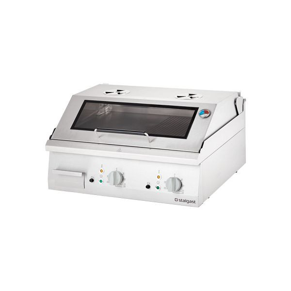Plancha électrique Stalgast avec hotte comme appareil de table, série 700 ND - rainurée 800x700x430 mm, SL360424T