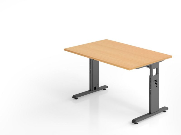 Bureau Hammerbacher OS12, 120 x 80 cm, plateau : hêtre, épaisseur 25 mm, chant ABS 2 mm, forme rectangulaire, VOS12/6/G