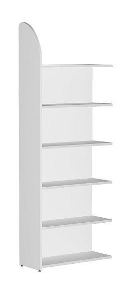 Kerkmann DANTE étagère 2250 x 800 mm avec paroi arrière, 6 étagères, blanc, 50973610