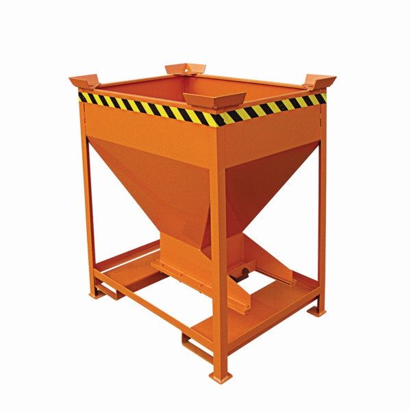 Conteneur silo industriel Eichinger avec clapet de dosage coulissant sur l'entonnoir de décharge, 300 litres orange pur, 20580400000000