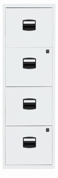 Classeur suspendu Bisley PFA, 4 tiroirs HR, blanc signalisation, PFA4F696