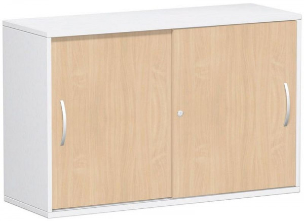 geramöbel panneau supérieur d'armoire à portes coulissantes 25 mm, avec pieds, verrouillable, 1200x425x798, hêtre/blanc, S-312253-BW