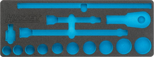 Insert en mousse souple Hazet à 2 composants, insert en mousse souple à 2 composants, vide pour 1000, 1000 Z Dimensions / longueur : 570 mm x 220 mm, 163-396L