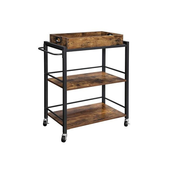 VASAGLE desserte de cuisine avec plateau marron vintage, LRC72X