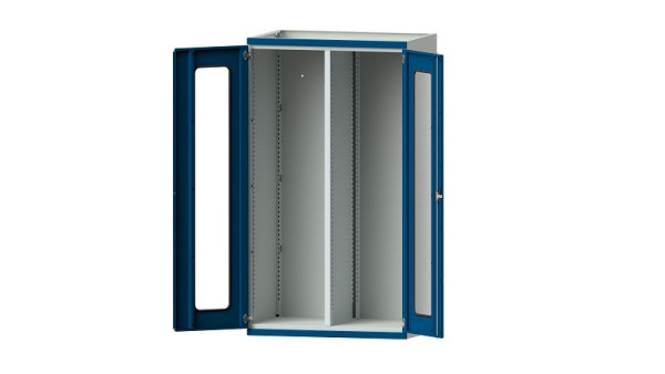 Etablis ANKE, armoire pour charges lourdes, modèle 200, 1085 x 690 x 1950 mm, zone de visualisation en plexiglas, RAL 7035/5010, 621.030