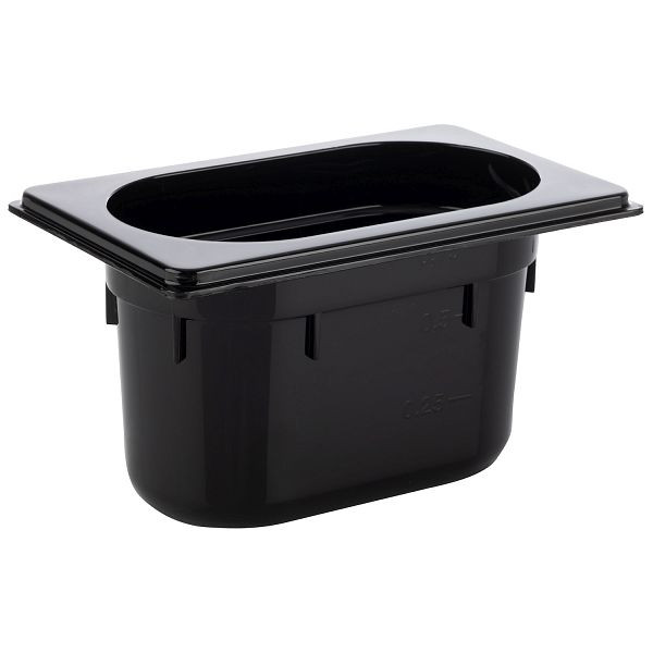 Bac APS GN 1/9, 17,6 x 10,8 cm, profondeur : 100 mm, polycarbonate, noir, 1 litre, 82081