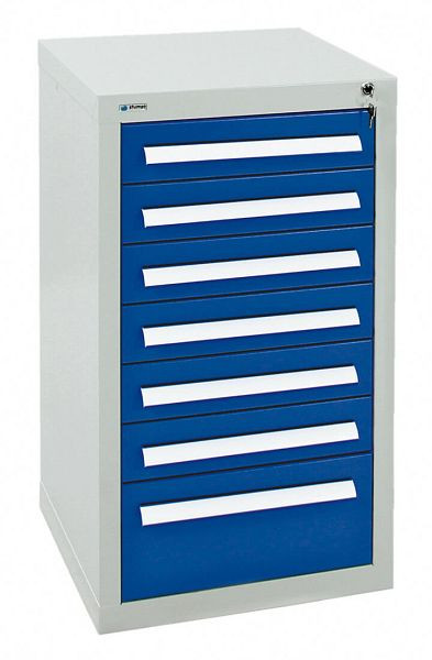 armoire à tiroirs émoussés série T-100/35-1, RAL 7035/5010, 7 tiroirs (6x100, 1x200mm), 8151274