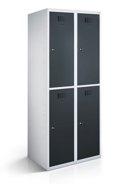 Armoire armoire KEMMLIT 2 compartiments et 4 portes 40cm avec fond fermé, gris anthracite 7016, loquet tournant, 100270