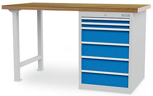 Établi en rangée Bedrunka+Hirth R 18-24, 2x50 VA, 4x150VA, tiroir à extension totale 100%, 1500 x 750 x 859 mm, 03.15.580.7V