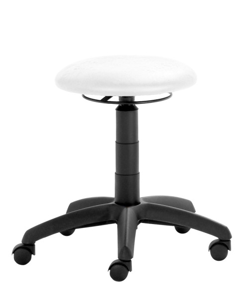 Tabouret Mayer Sitzmöbel , structure noire, anneau de déclenchement, siège rembourré, blanc polaire, 1282S_RI_30582