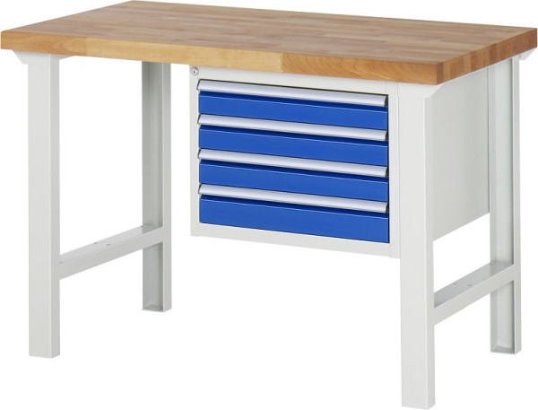 Etabli RAU série 7000 - conception modulaire, conteneur de sous-structure (4x tiroirs), 1250x840x700 mm, 03-7133A1-127B4S.11