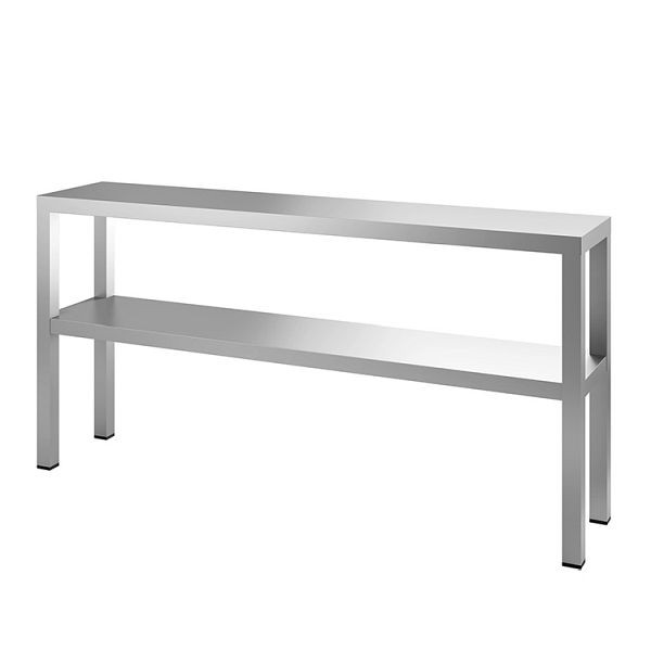 Étagère supérieure double Gastro-Inox en acier inoxydable 1000(L)x300(P)x650(H)mm, 303.312