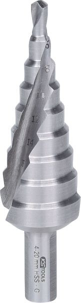 KS Tools Foret étagé HSS, diamètre 4-20 mm, 9 étapes, 330.2302
