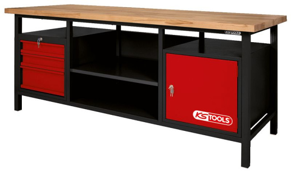 Établi KS Tools XXL avec 3 tiroirs et 1 porte, 865.0201