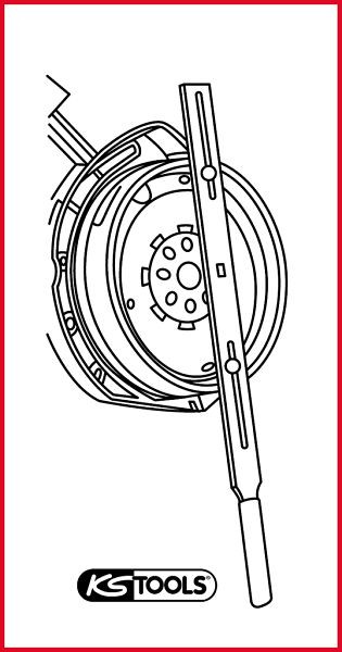 KS Tools outil de test de volant bimasse sans molette d'angle et comparateur à cadran, 15 pièces, 150.2435