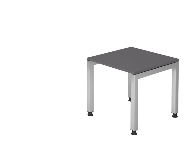 Bureau Hammerbacher pied en U carré 80x80cm graphite, forme rectangulaire, plateau flottant, VJS08/G/S