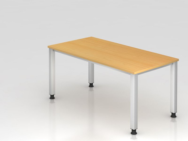 Bureau Hammerbacher 4 pieds carré 160x80cm hêtre, forme rectangulaire, VQS16/6/S