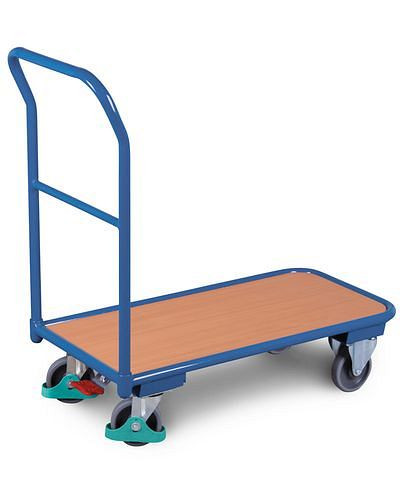 Chariot à barre de poussée DENIOS DENIOS classic-line en acier, 850 x 445 mm, capacité de charge 200 kg, 258-199