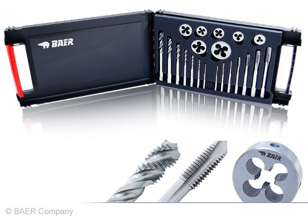 BAER Set HSSE : taraud machine traversant et trou borgne / filière : M 3 - 12, BB1E