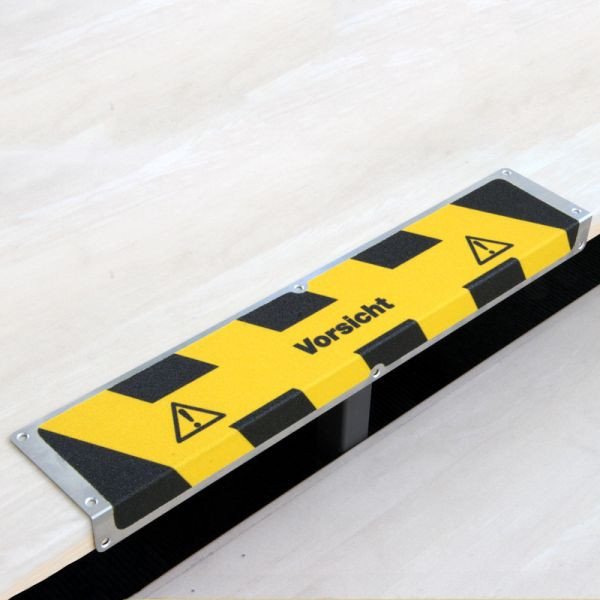 Pantalon de farine profilé de bord antidérapant en aluminium avec revêtement antidérapant m2, "Attention" 120x635x45mm, AKM15F1