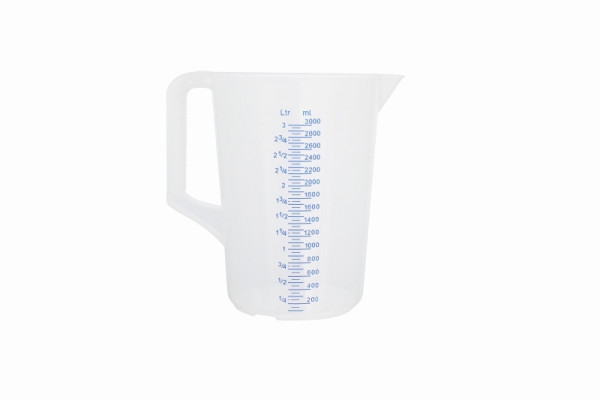 Verre doseur Schneider, 3 l, échelle en relief, écriture bleue, 200014