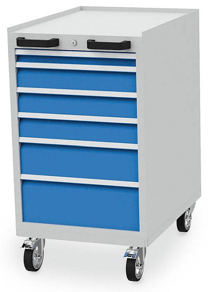 Bedrunka+Hirth armoire à tiroirs pour chariot d'atelier, avec 6 tiroirs, différentes hauteurs de panneaux, 04.10.06V10B