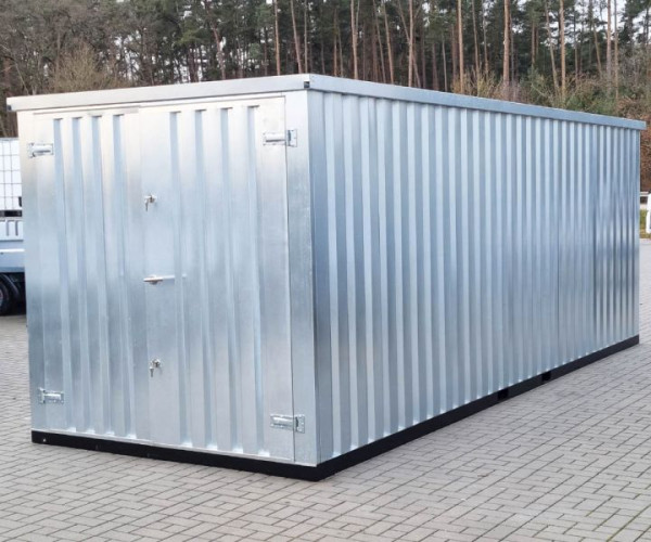 LagerContainerXXL Conteneur de stockage de 5 mètres avec doubles portes, gris argenté, A8589