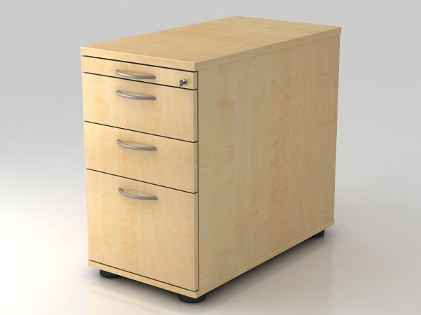 Conteneur sur pied Hammerbacher 80cm, 2 tiroirs, 1 HR, serrure, poignée en érable, 42,8x72-76x80 cm, 1/3/3/6 HE, VSC40/3/3/BM