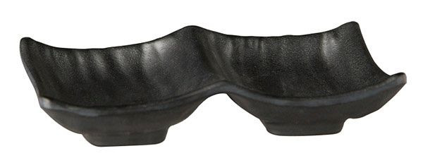 Bol APS -ZEN-, 14 x 9 cm, hauteur : 2,5 cm, mélamine, noir, aspect pierre, 2x 50 ml, 83949