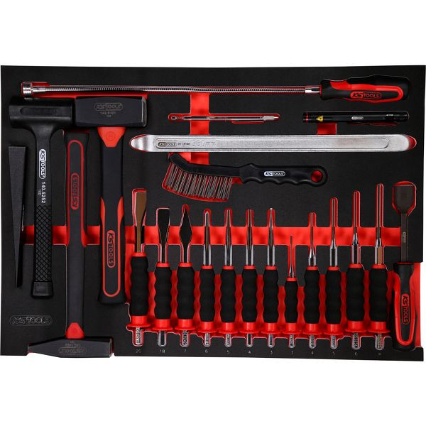 KS Tools PERFORMANCEplus jeu d'outils, 22 pièces, marteau et burin, 811.0022