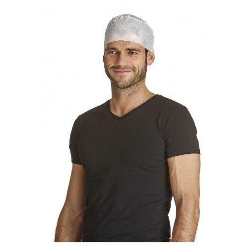Bonnet viscose DS SafetyWear, polypropylène SBPP, forme bateau, blanc, UE : 800 pièces, SHIP