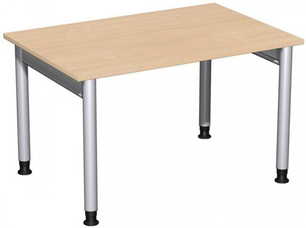 Bureau geramöbel réglable en hauteur, 1200x800x680-820, hêtre/argent, N-657102-BS
