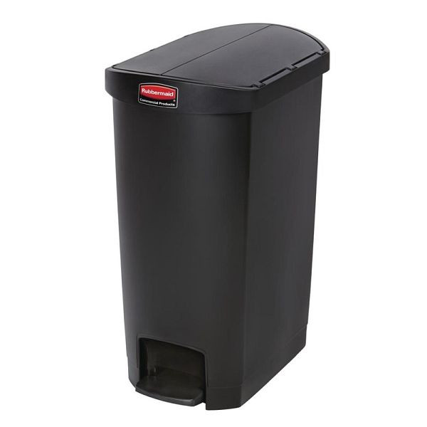Poubelle à pédale Rubbermaid Slim Jim End Step noir 50L, GL031