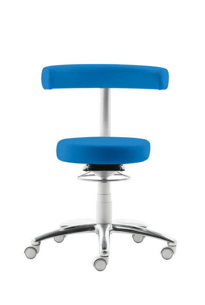 Mayer Sitzmöbel chaise pivotante fonctionnelle, réglage en hauteur du dossier, structure gris clair, confort d'assise 3D, bleu caraïbe, 1280_ERGO_GPOL_30565