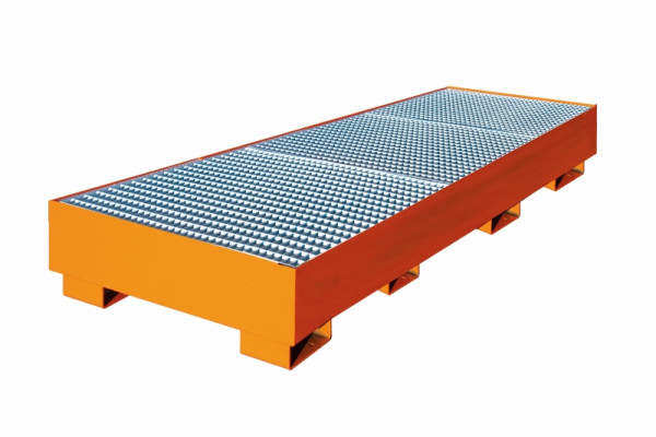 Lèchefrite industrielle Eichinger à parois droites, avec grille 3 x fûts, orange pur, 30121100000000