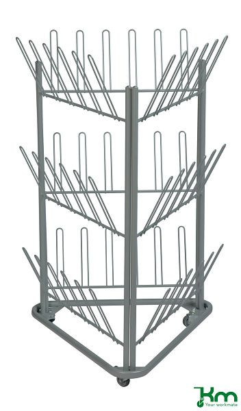 Chariot sèche-chaussures et bottes Kongamek, gris, 3 roues bogie, KM125077