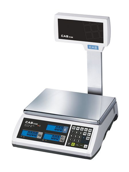 Balance de vente au détail CAS ER Plus avec fonction de calcul de prix et affichage haut, vérifiée, pesée: max. 15 kg, ERP-15P