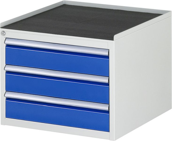 Armoire à tiroirs RAU série 7000, L580 x P650 x H465 mm, support métallique, hauteur 25 mm, tiroirs : 3xH120 mm, 13-L2.3A-MT.11