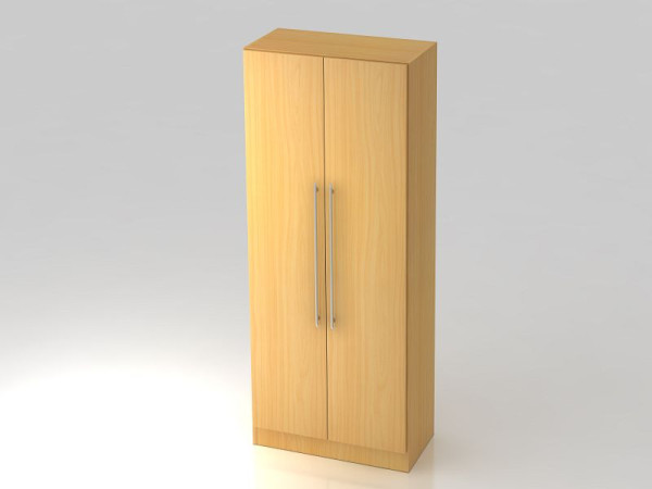 Armoire Hammerbacher 5OH, panneau de base, poignée de garde-corps en hêtre/hêtre, 80x42x200,4 cm (LxPxH), V7200/6/6/RE