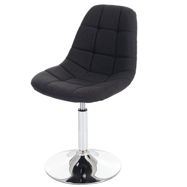 Mendler ensemble de 2 chaises de salle à manger HWC-A60, chaise chaise pivotante, chrome, textile gris foncé, 47843
