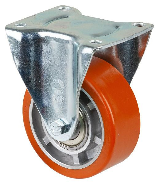 Rouleau de transport BS rollers, rouleau fixe, largeur de roue 40 mm, roue Ø 100 mm, capacité de charge 200 kg, polyuréthane coulé, aluminium, roulements à billes, LB510.B90.100