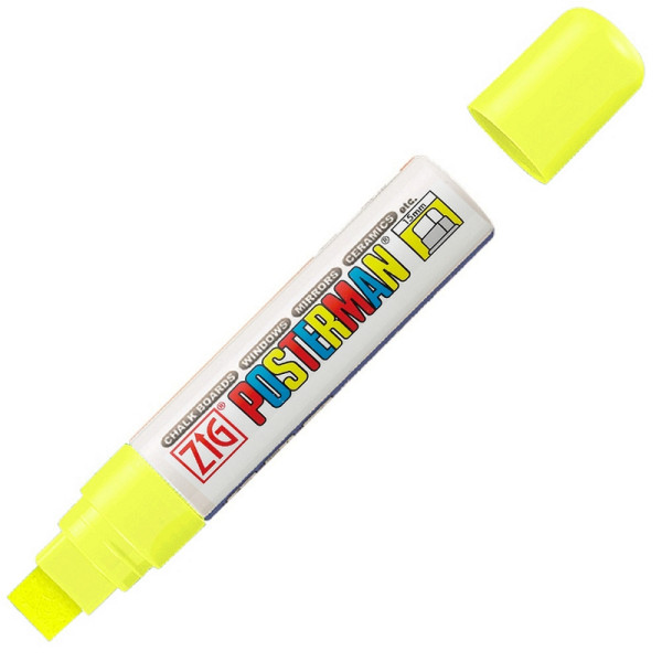 Marqueur Eichner Postermann, couleur : jaune fluo, imperméable, largeur 15 mm, 9219-00005-540