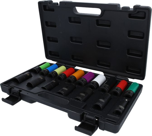 KS Tools Jeu de douilles à chocs spéciales 1/2" MASTER pour vis de roue, 17 pièces, 515.0885