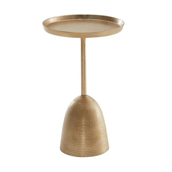 Wohnling table d'appoint or 33 x 33 x 53 cm table d'appoint en aluminium, petite table de canapé ronde en métal, table de salon canapé moderne, table basse haute, WL6.670