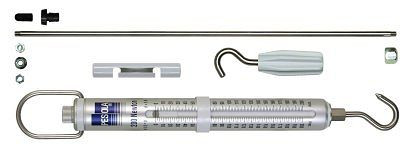 Dynamomètre / appareil de mesure de tension et de pression PESOLA, balance à ressort 200N, division 2N, avec jeu de pression dynamométrique, 80196/7