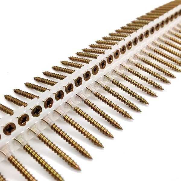 adunox Magazinschrauben Langband - Spanplattenschrauben mit Vollgewinde, galvanisch verzinkt (gelb), 4,0 x 40 mm, VE: 1000 Stück, 1105310-4040