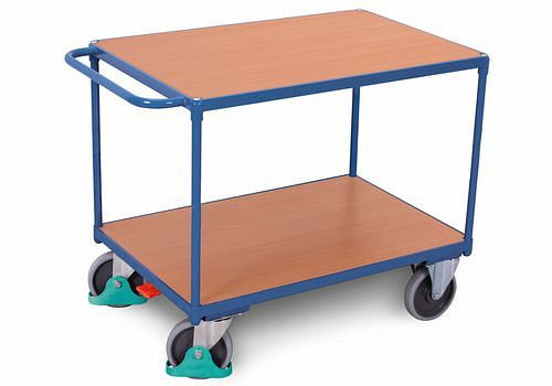 Chariot de table DENIOS DENIOS classic-line en acier, 2 étagères, 1200 x 800 mm, 500 kg, 258-195