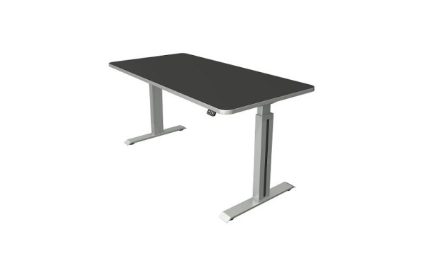 Kerkmann table debout/assise L 1600 x P 800 mm, argent, réglable en hauteur électriquement de 740 à 1230 mm, anthracite/argent, 10176013