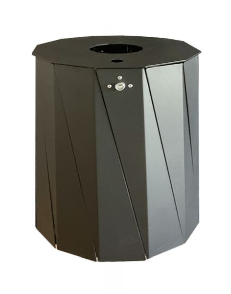 Conteneur à déchets Renner d'environ 50 L, avec cendrier avec couvercle robuste, galvanisé à chaud et revêtement par poudre, bleu cobalt, 7007-40PB 5013
